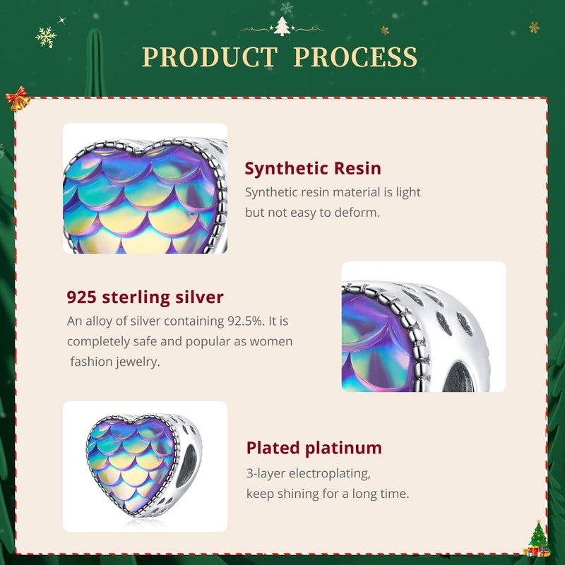 VOROCO Store 925 Sterling Silver Love Heart Charm for Charm Bracelet, Christmas Mother's Day Birthday Perfect Jewelry Gifts for Mom Grandma Daughter Friend Sister - Image 4